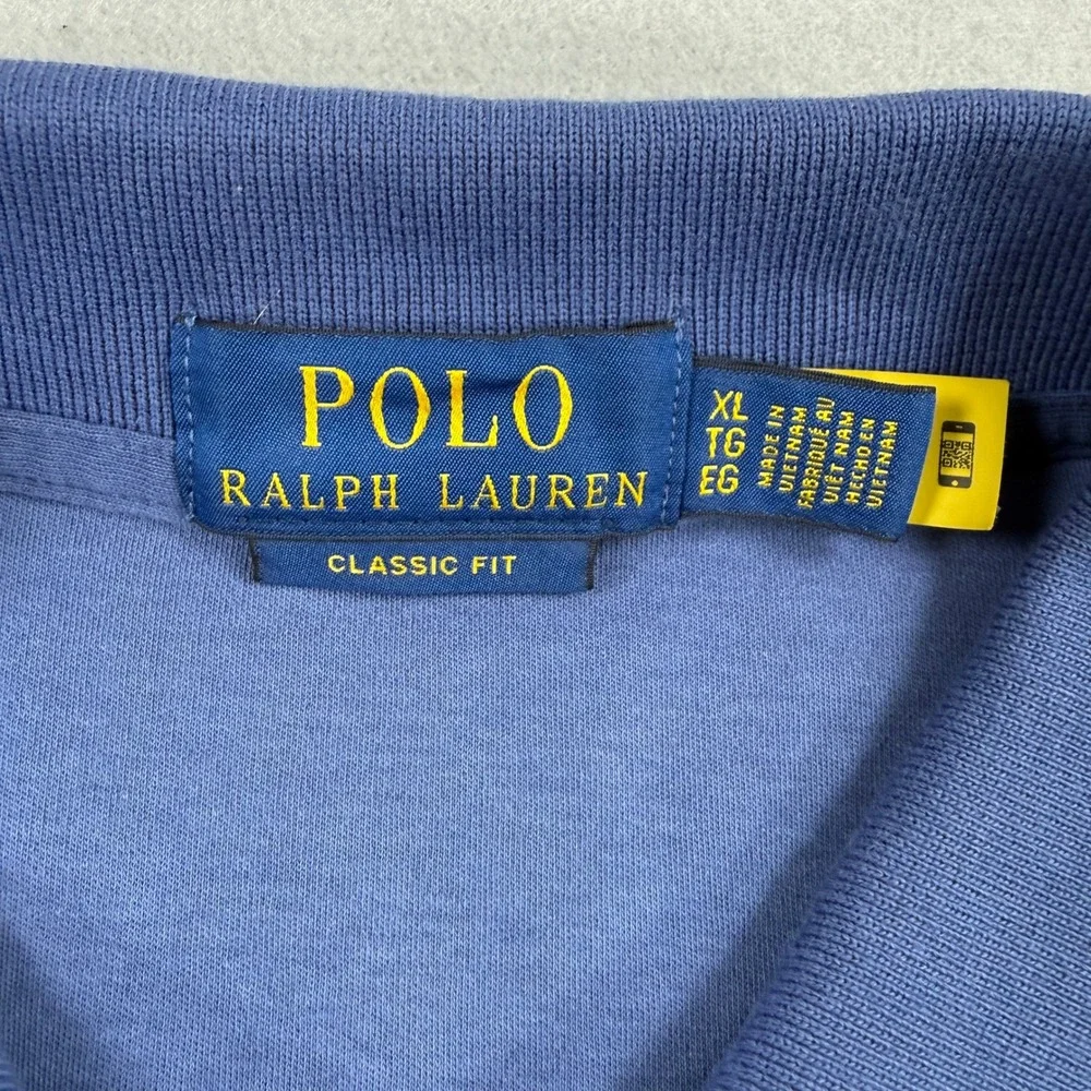 Polo Ralph Lauren Polo Shirt Men XL Blue Classic Fit Short Sleeve Cotton Preppy